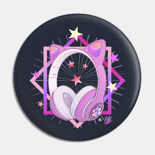 HEADPHONES WITH CAT EARS - MUSIC AND COLORS - PINK Pin