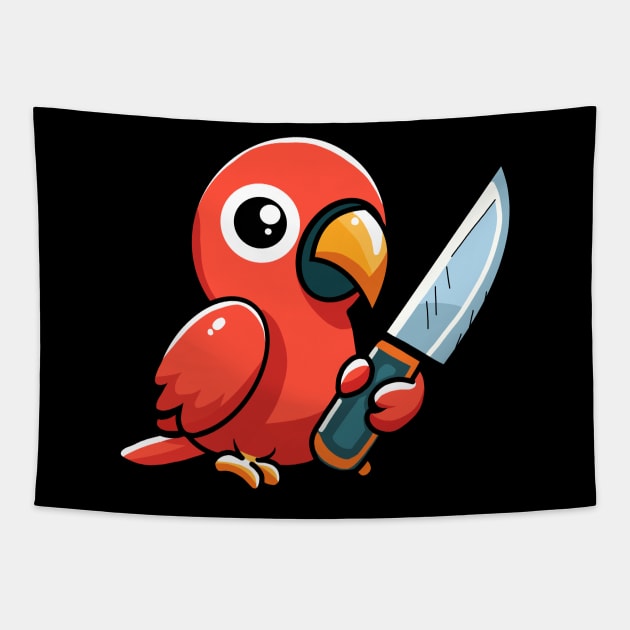 Parrot with knife! Tapestry by Anime Meme's