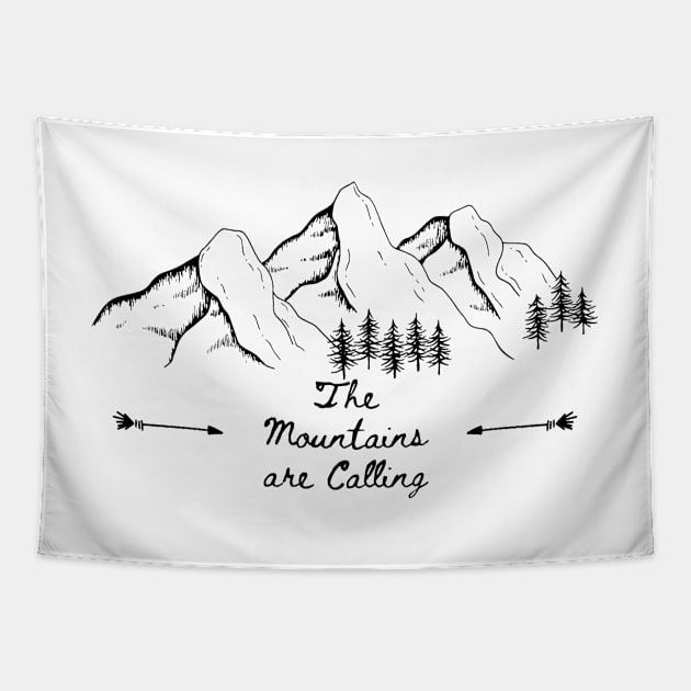 The Mountains are Calling -White Tapestry by dkid