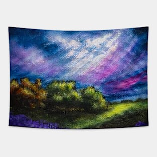 Dramatic sky landscape Tapestry