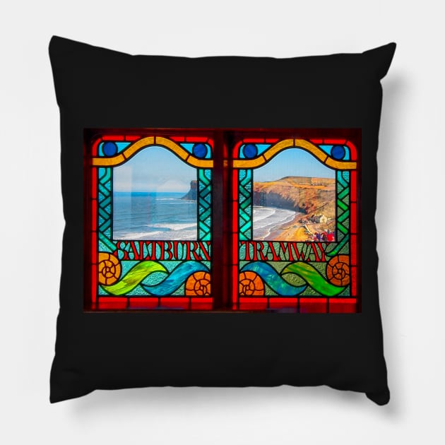 Saltburn by the Sea Cliff Lift Pillow by MartynUK