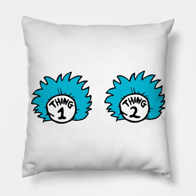 Thing 1 and Thing 2 Pillow by JAFARSODIK