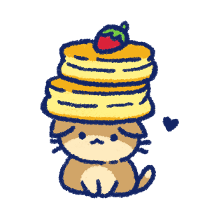 A cat balancing souffle pancakes on his head T-Shirt