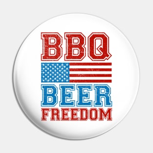 BBQ Beer Freedom Pin