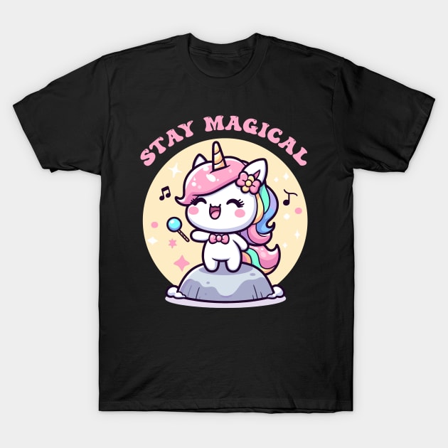 Kawaii Unicorn - Stay Magical - Unicorn - T-Shirt | TeePublic