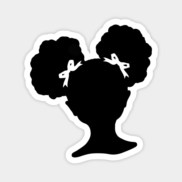 Afro Puffs Girl With Hair Bows Cute Magnet by CheriesArt