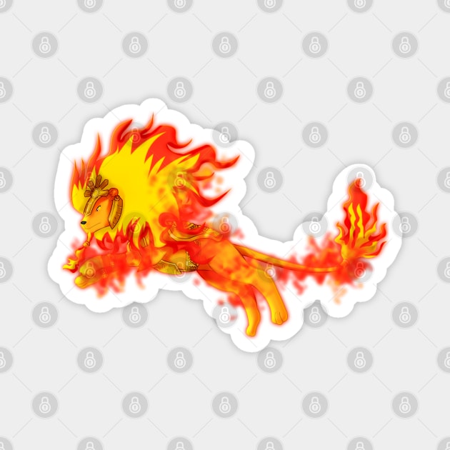 Fire Lion Magnet by jotakaanimation