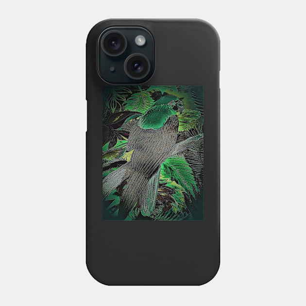 GREEN PARROT MACAW TROPICAL ART JUNGLE EXOTIC BIRD PALM POSTER DECO PRINT Phone Case by jacquline8689