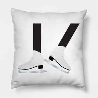 Black White ice skates, Figure skating gift Pillow