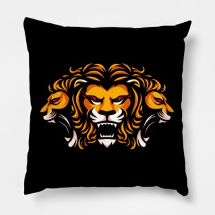 Lion Head with Red Eyes Pillow