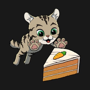 Highlander Cat excited to eat Carrot Cake T-Shirt