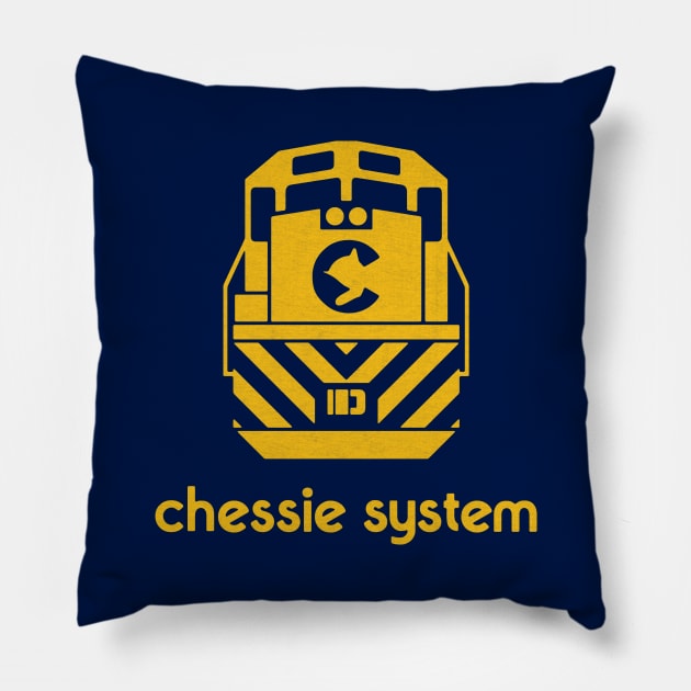Chessie System Railroad Train Engine Pillow by Turboglyde