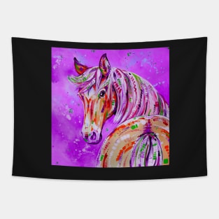 Cinnamon in Pink - Palomino horse painting Tapestry