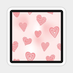 Textured hearts on soft blush pink background Magnet