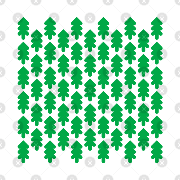 Green fir trees pattern, version one by kindsouldesign