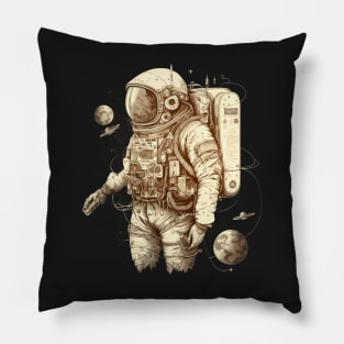 The Cosmic Adventurer: A High-Tech Hero in the Stars Pillow