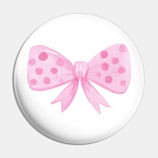 Watercolor pink bow Pin