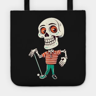 Bone to Tee Funny Golfing Skeleton Golfer Halloween Pattern Tote