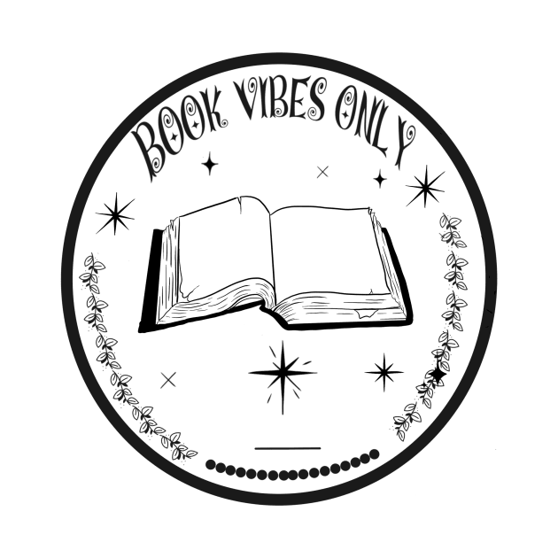 Book vibes only design black and white round design by AnabellaCor94