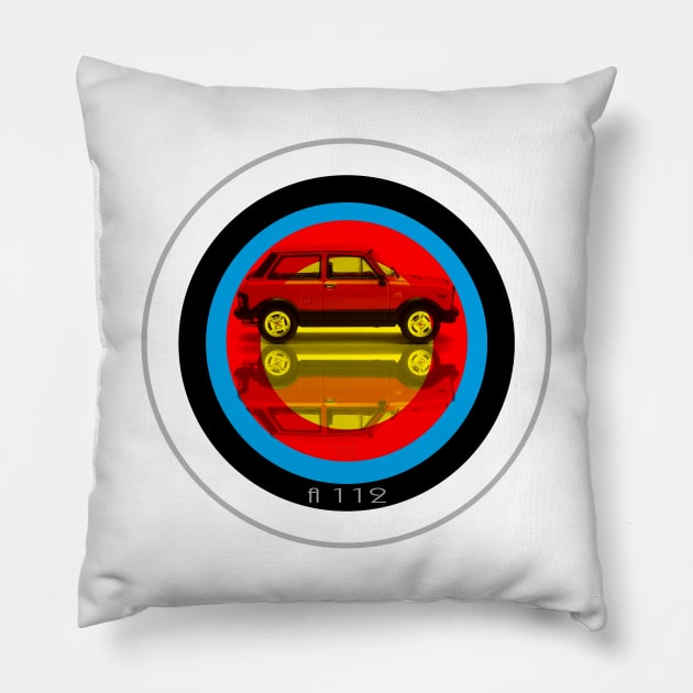 Autobianchi A112 on target Pillow by AaaahEeeekStudio