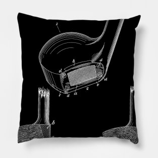 Golf Club Vintage Patent Hand Drawing Pillow