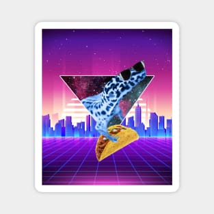 Aesthetic Synthwave Leopard Gecko Taco Magnet