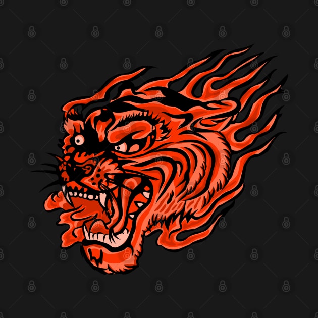 Tribal angry tiger head by EPDICAY