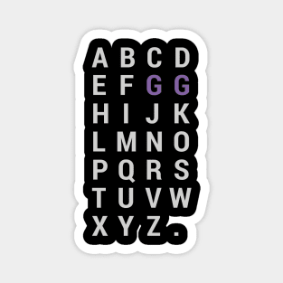 GG Alphabet Good Game Magnet