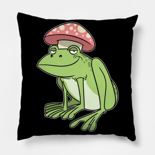 Cottagecore Aesthetic Frog Mushroom Fairycore Pillow