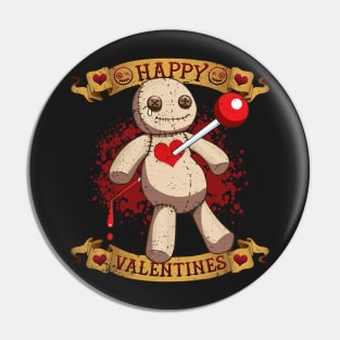 Happy Valentines Voodoo Doll Pin