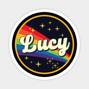 Lucy // Rainbow In Space Vintage Style Magnet