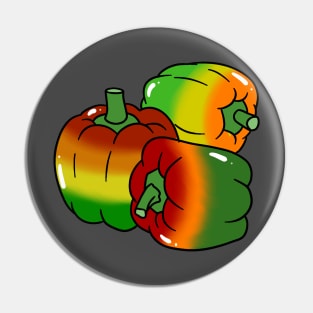 Three Rainbow Bell Peppers Pin