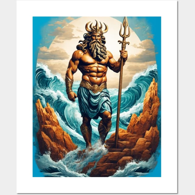 Greek Mythology God Poseidon Trident - Poseidon Trident - Sticker