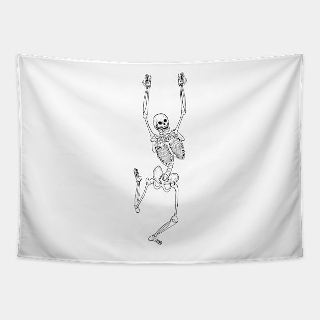 Skeleton Dance - Halloween Party Skeleton Tapestry by georgiagoddard