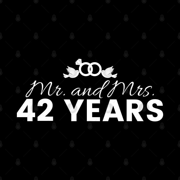 42nd Wedding Anniversary Couples Gift by Contentarama