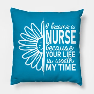 Nurse Flower Design Pillow