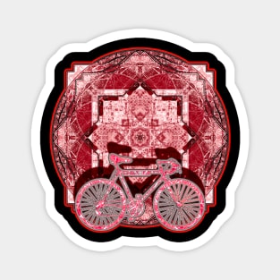 Red Racing Bike Mandala Magnet