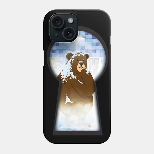 Dalston Bear in Shower Phone Case by muscetiner