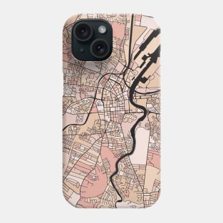 Belfast Map Pattern in Soft Pink Pastels Phone Case