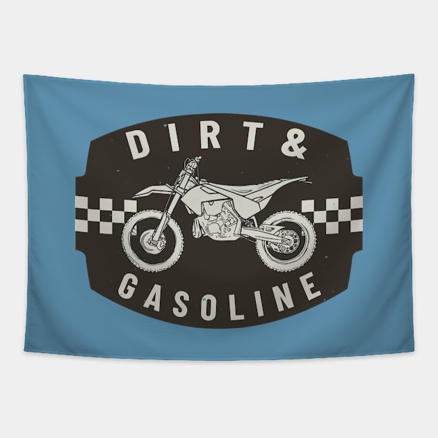 Dirt & Gasoline Cross Bike Motorsport Tapestry by Foxxy Merch