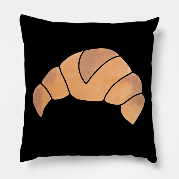 Mon petit croissant Cute Coffee Dates Cute Viennoiserie Lover Gift Croissant Lover Pastry Gift Cute Foodie Gift Breakfast Croissant Happy Morning Delicious Gift Pillow by nathalieaynie