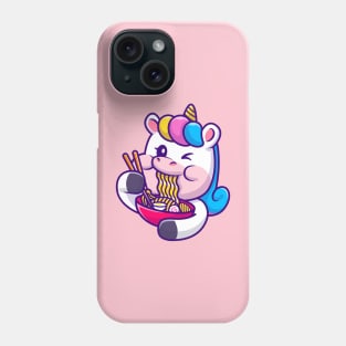 Cute Unicorn Eating Ramen Noodle Cartoon Phone Case