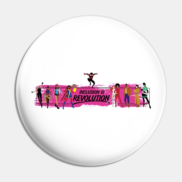 (Pink Band) Inclusion Is Revolution Pin by ForAllNerds