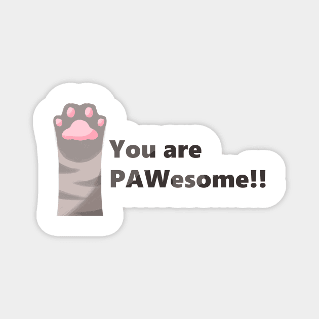 PAWesome Black Striped Paw Magnet by ArtsyStormy