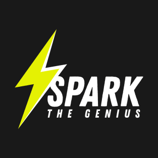 Spark The Genius logo in white T-Shirt