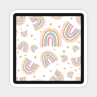 cute boho rainbow pattern white Magnet