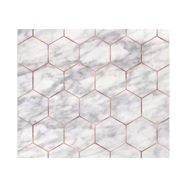 Marble rose gold hexagons by marbleco