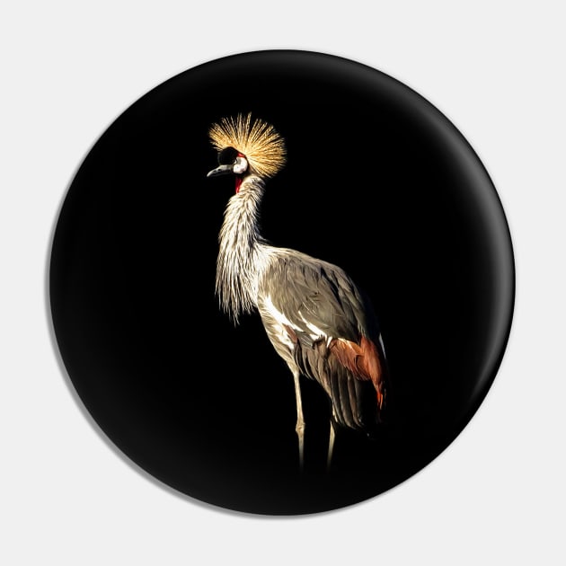 Grey crowned crane Pin by Guardi