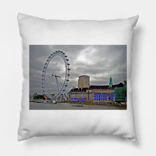 London Eye South Bank River Thames UK Pillow