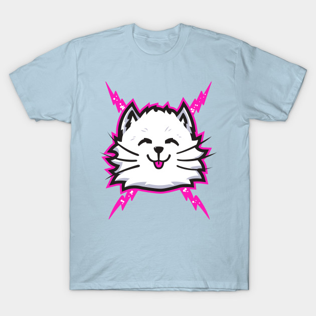 Disover White Electric Cat - Catshirt - T-Shirt